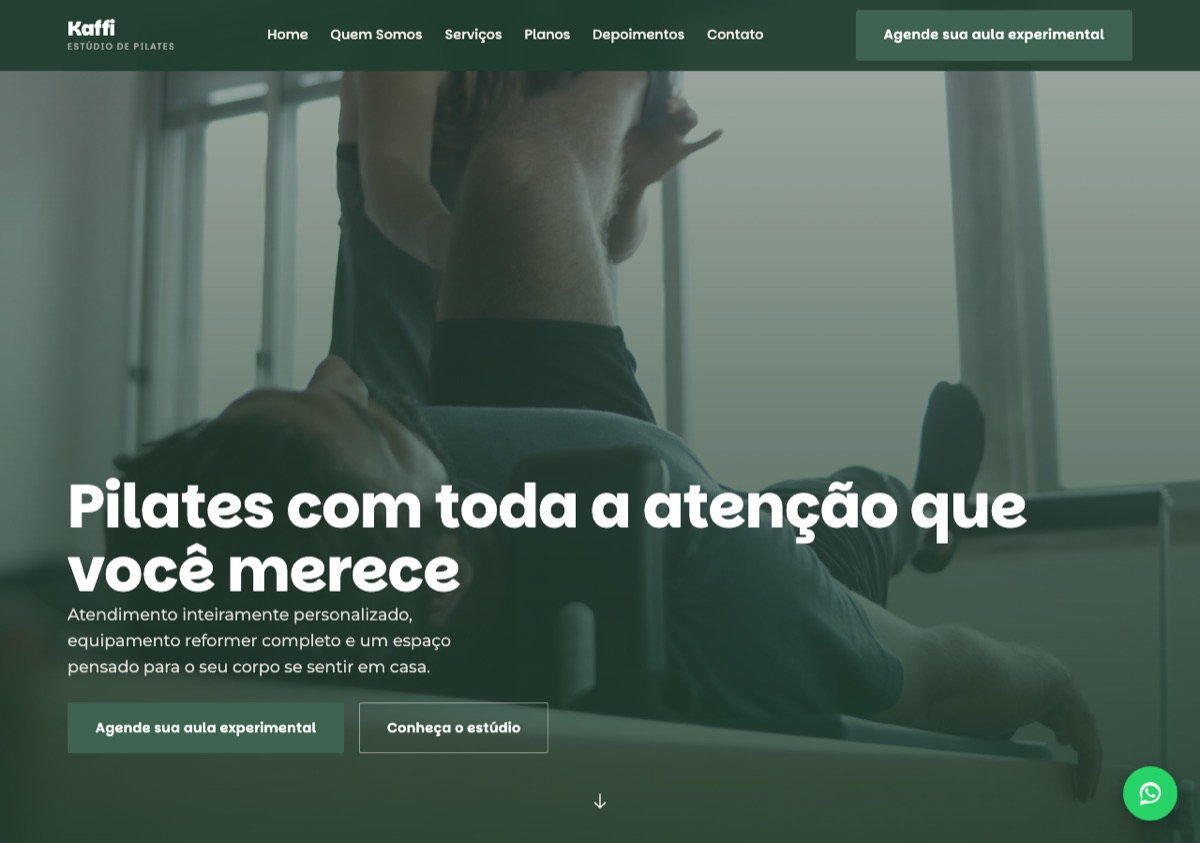 Site desenvolvido pela Programeros para o Kaffi Estúdio de Pilates