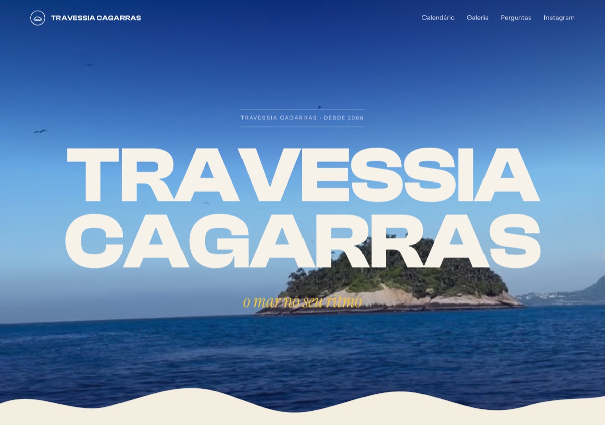 Site desenvolvido pela Programeros para a Travessia Cagarras